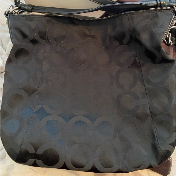 Coach satin/leather shoulder & crossbody handbag - Picture 10 of 14